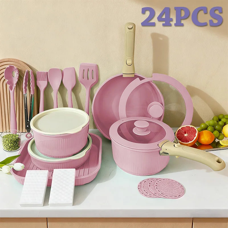 CeramiFlex™ Detachable Cookware 24 Pc Set