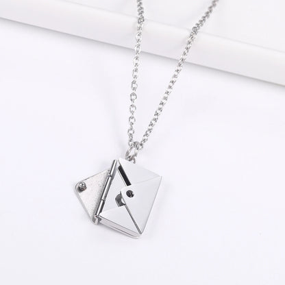 Love Letter Envelope Pendant Necklace Customized Stainless Steel