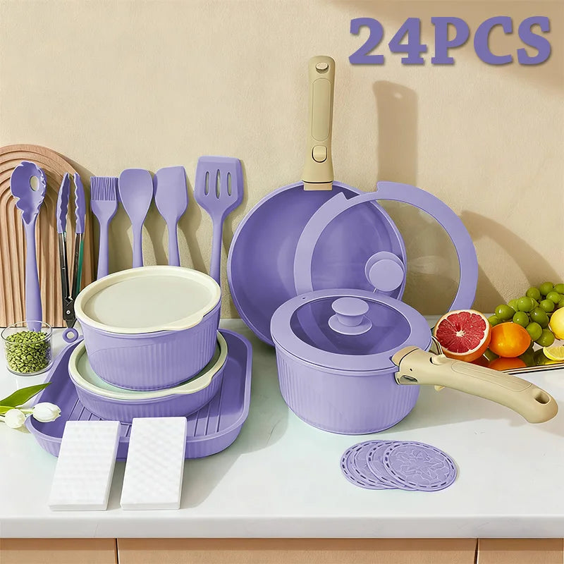 CeramiFlex™ Detachable Cookware 24 Pc Set