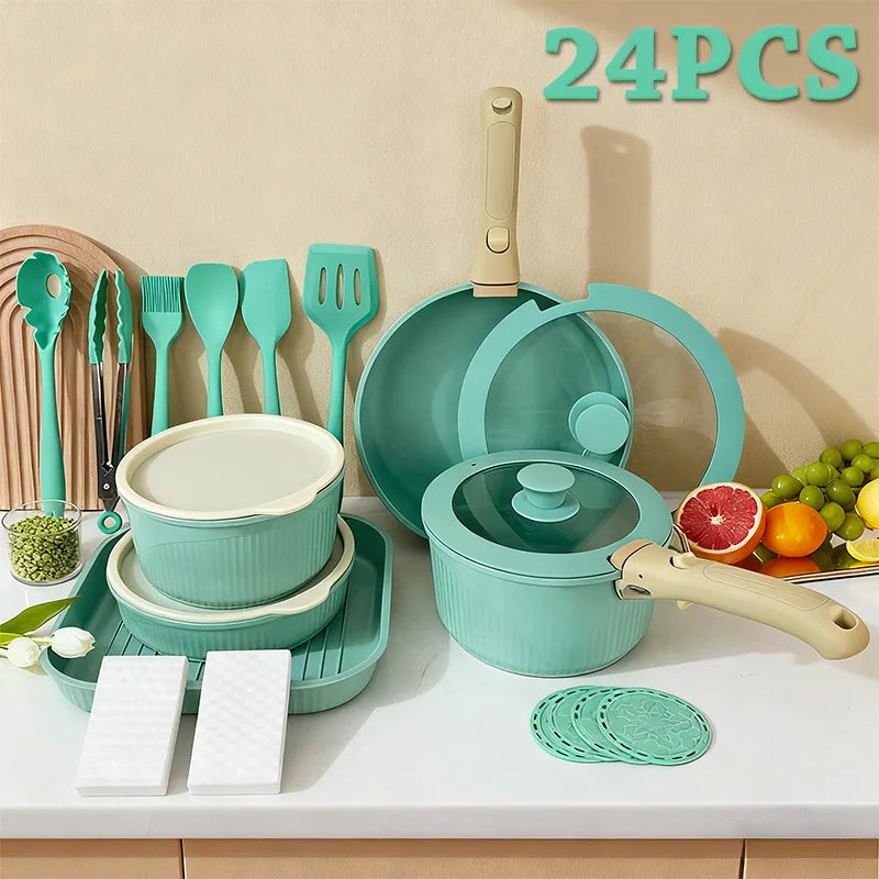 CeramiFlex™ Detachable Cookware 24 Pc Set