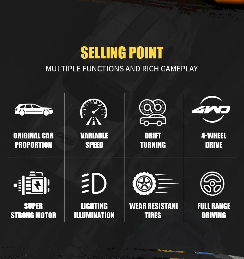 New 4WD Remote Control Drift Car Full Size 1:24 Mini Remote Control Racing Car Model 2.4G Radio High Speed RC Car Boy Toy Gift