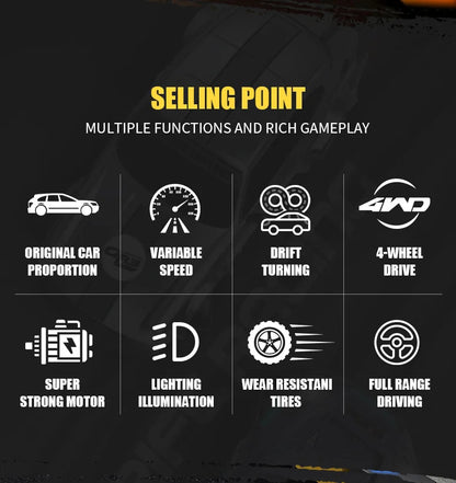 New 4WD Remote Control Drift Car Full Size 1:24 Mini Remote Control Racing Car Model 2.4G Radio High Speed RC Car Boy Toy Gift