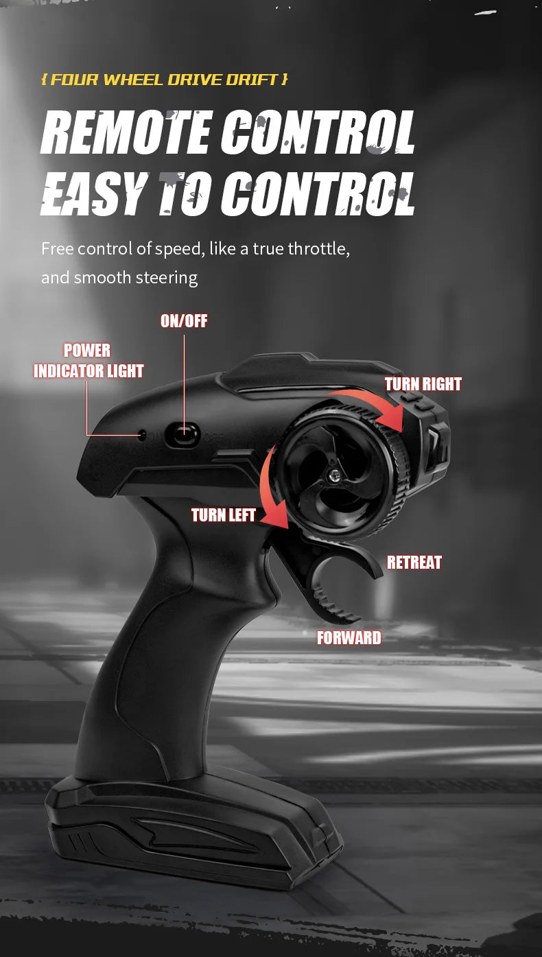 New 4WD Remote Control Drift Car Full Size 1:24 Mini Remote Control Racing Car Model 2.4G Radio High Speed RC Car Boy Toy Gift