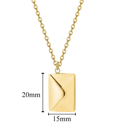 Love Letter Envelope Pendant Necklace Customized Stainless Steel